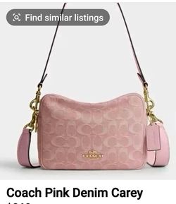 Coach pink denim carey