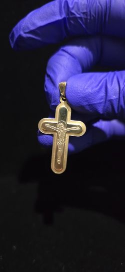 925 sterling silver gold finish cross pendant 