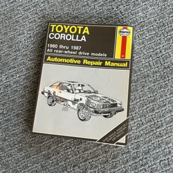 1980 Thru 1987 Toyota Corolla Repair Manual