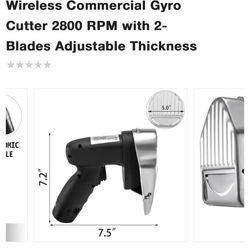 Turkish Kebab Slicer Stainless Wireless Commercial Gyro Cutter 2800 RPM  with 2-Blades Adjustable Thickness for Sale in Ontario, CA - OfferUp