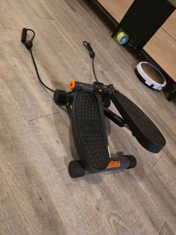 Workout stepper with pulleys
