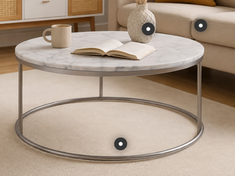 Crate and Barrel Smart Marble Round Coffee Table (SKU 421203