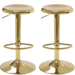 3 NEW Beautiful Shiny Gold Counter Or Bar Height Adjustable Stools 