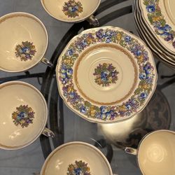 66 Piece Dinnerware Set Crown Ducal Florentine Made In England 