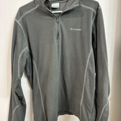 Columbia Men's Gray 1/4 Zip Fleece Pullover Sweatshirt Mock Neck Size M