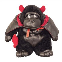 Vintage Dan Dee Devil Gorilla Plush 6" Stuffed Animal Pitchfork Cape Halloween