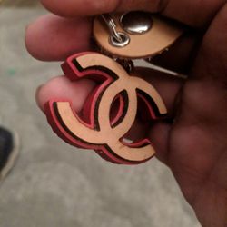 Chanel Leather Keychain. 