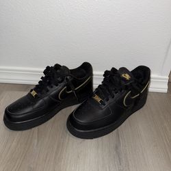 Black and Gold Nike Air Force 1 Low 