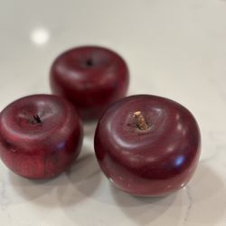 Wood Carved Apples $10 Set 