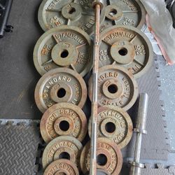 Olympic Size Weight Plates Weightlift Excercise Workout Bench Press Curl 2 Inch Hole Plates 