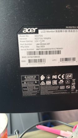 24” Acer gaming monitor