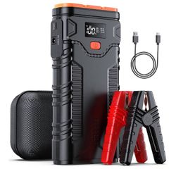 Brandnew Car Jump Starter, 2500A Jump Starter Battery Pack for Up to 10.0L Gas/8.0L Diesel Engines, 59Wh Portable 12V Jump Box with Fast Charge USB Po