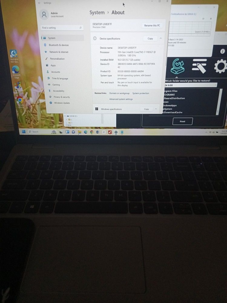 Dell Precision 3560 15.6" Laptop Intel i5-1135G7 16GB RAM 512GB NVMe IR Webcam