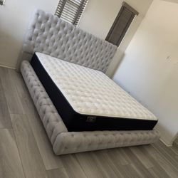 New In Box King Bed Frame With Mattress (Read Description Below)