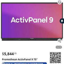 4k 75 Inch Interactive Promethean Touchscreen Smart Tv