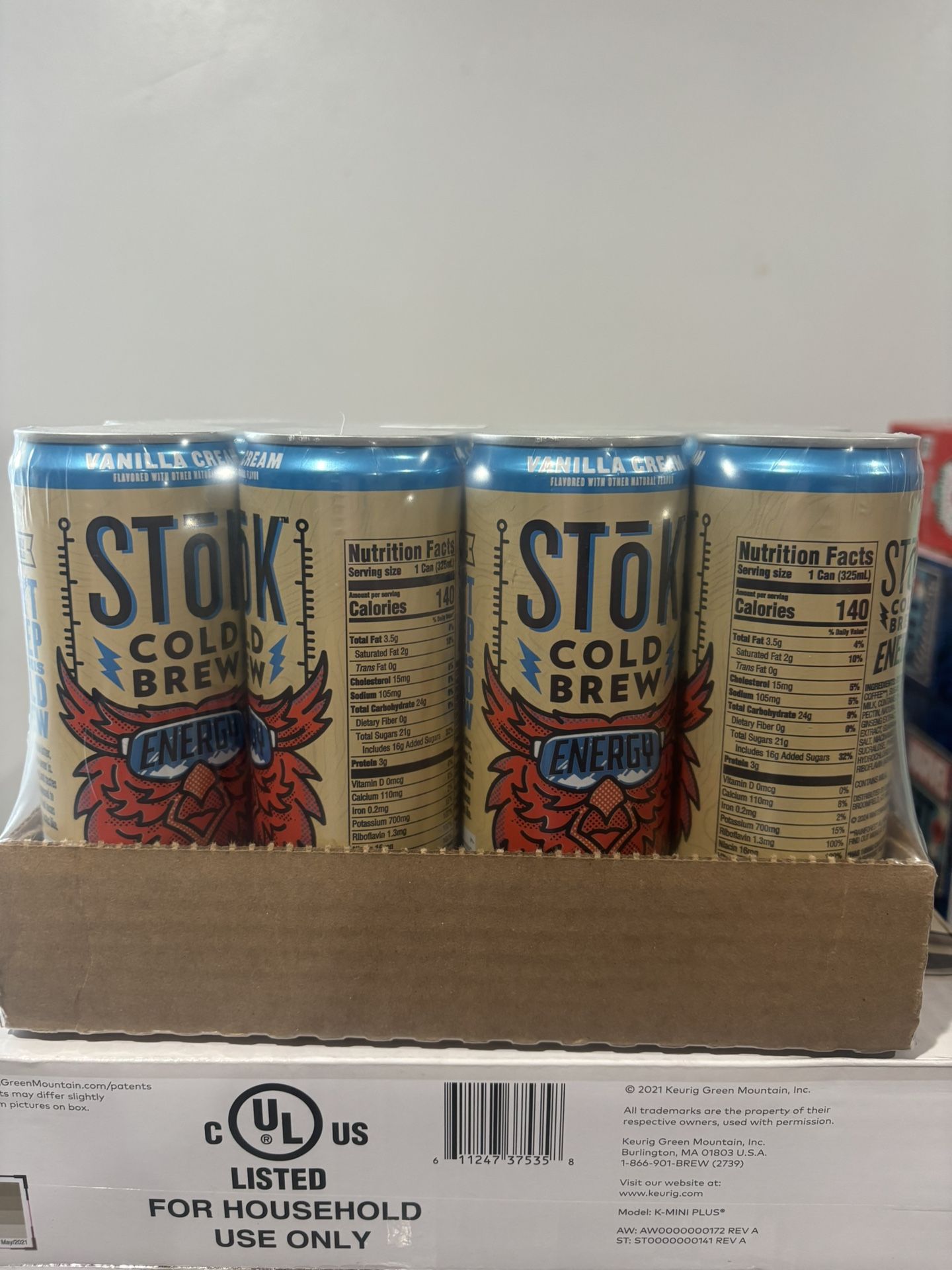 SToK Cold Brew Energy Vanilla Cream Coffee, 12 Pack