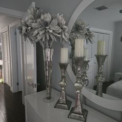 Juego De Vase Y Candelabros