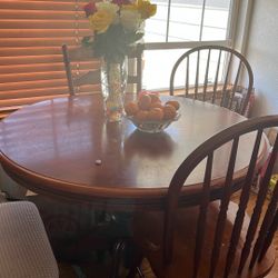 Wooden Table And 4 Chairs