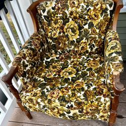 Two Flowery Chairs For Reupholster 