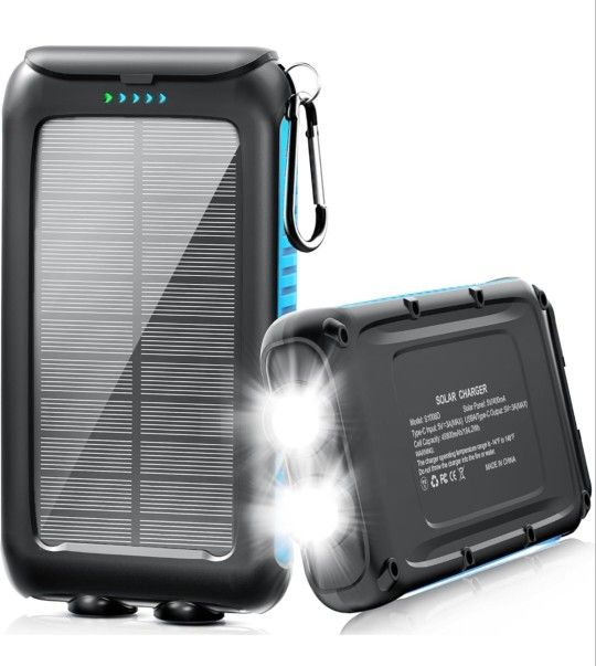 Solar Power Bank – 49800mAh, Fast Charge, Waterproof