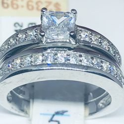 Sterling Silver 2 Bridal Set Size 5