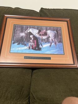 Glass Framed & matted print of "The Prayer at Valley Forge" by the famous American illustrator Arnold Friberg
