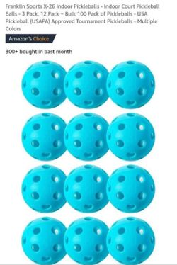 Franklin Sports X-26 Indoor Pickleballs - Indoor Court Pickleball Balls 12 Pack
