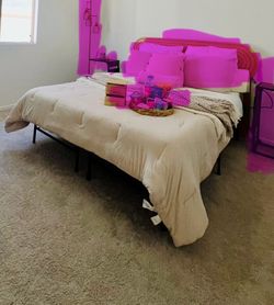 MUST GO TOMORROW- bedframe and QUEEN mattress.