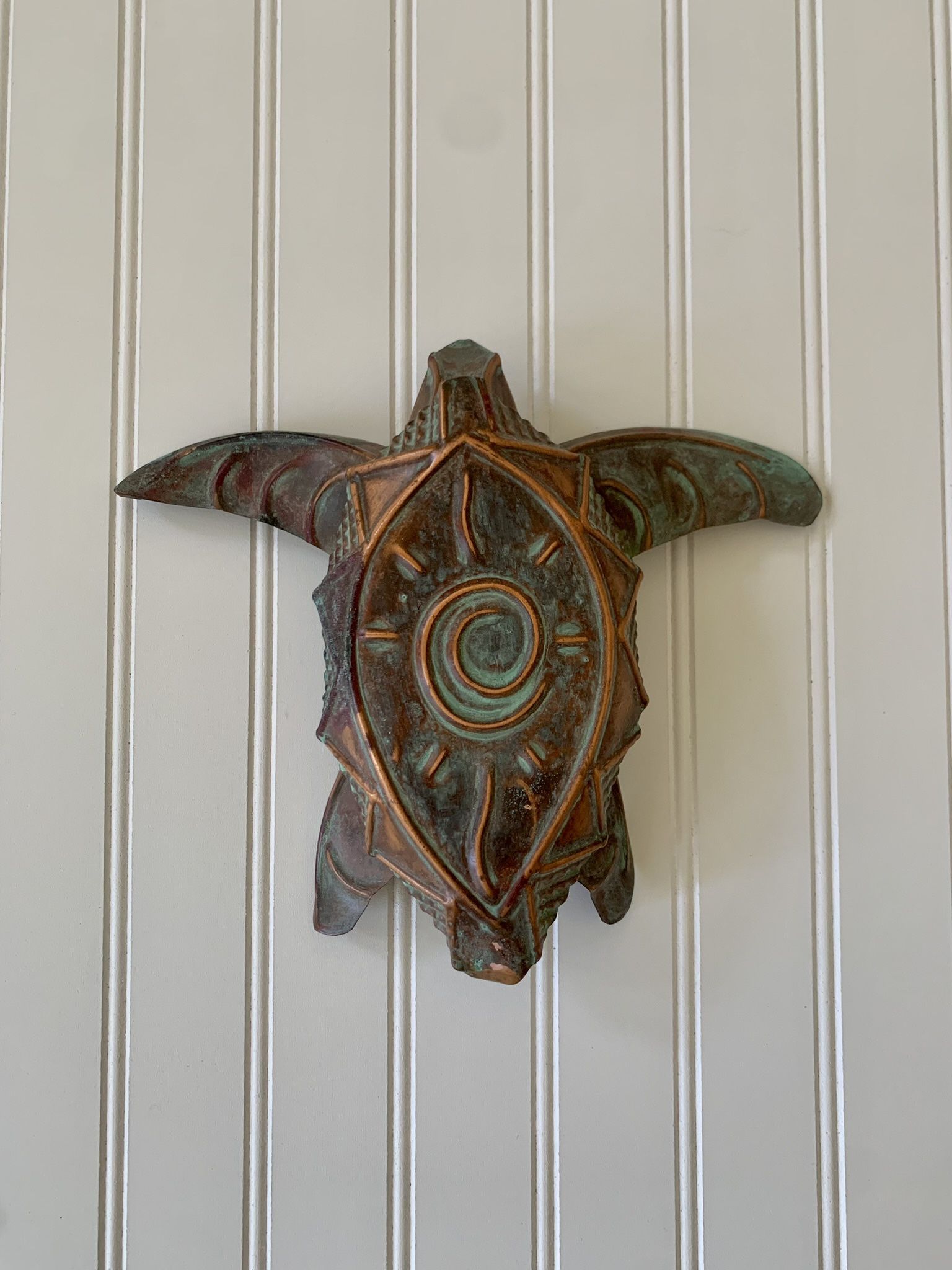 Haw Creek Forge Decorative Copper Sea Turtle Sculpture 