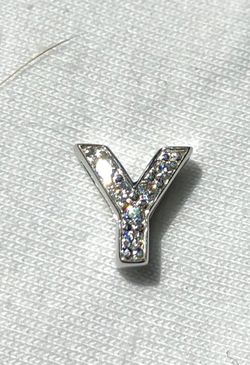 Eli K sterling silver & cz Y initial necklace