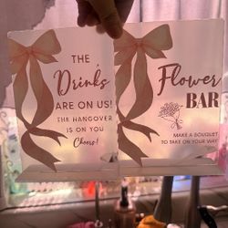 6 Pcs Pink Bow Table Decorations