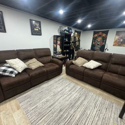 2 Piece  Suede  couch  