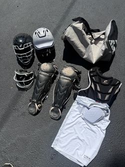 Youth girl, softball equipment