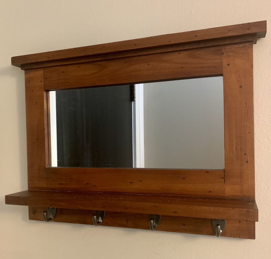 Wall Mirror with Hooks