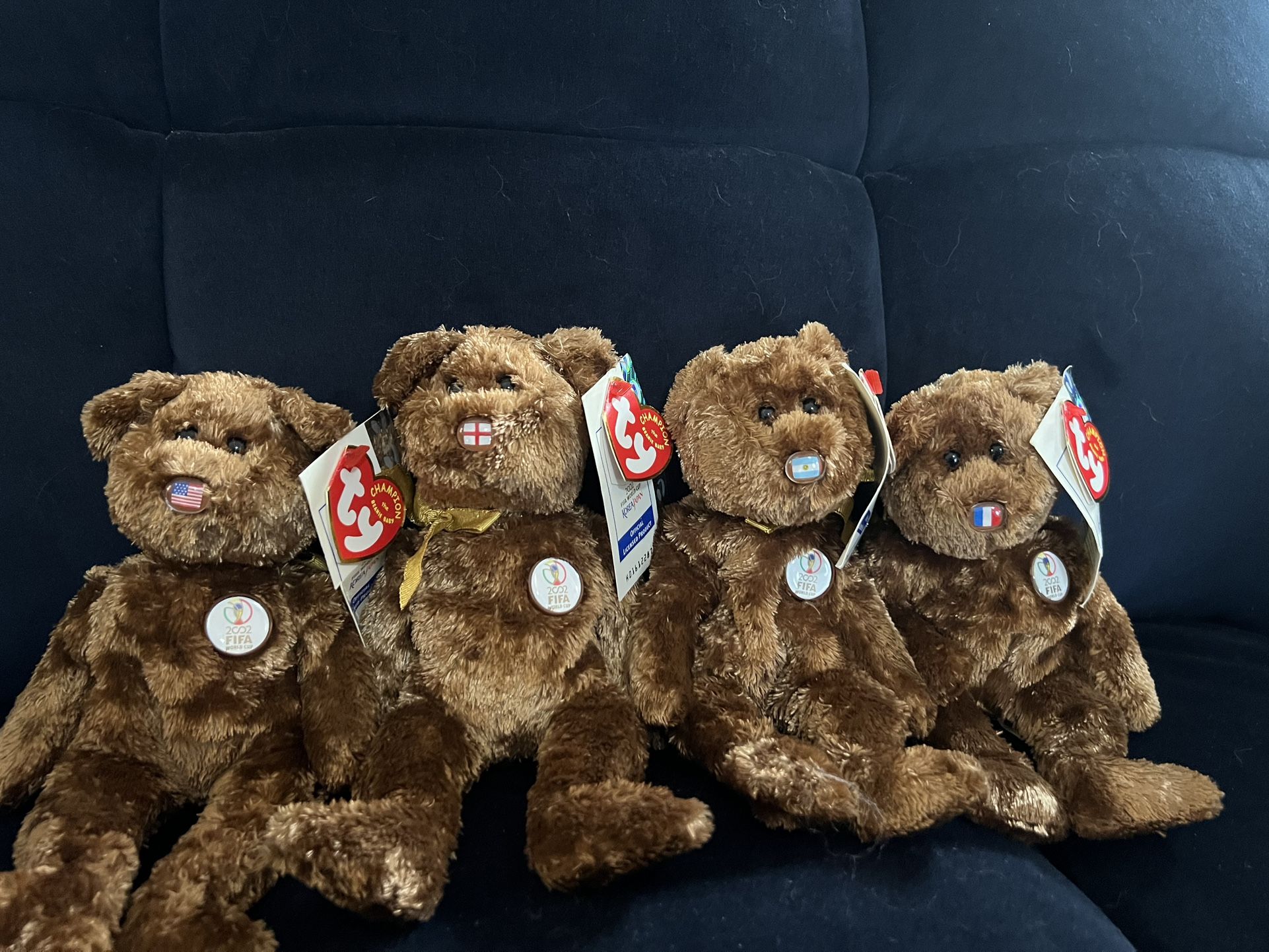 FIFA Beanie Babies Set Of 4 America, England, France And Argentina