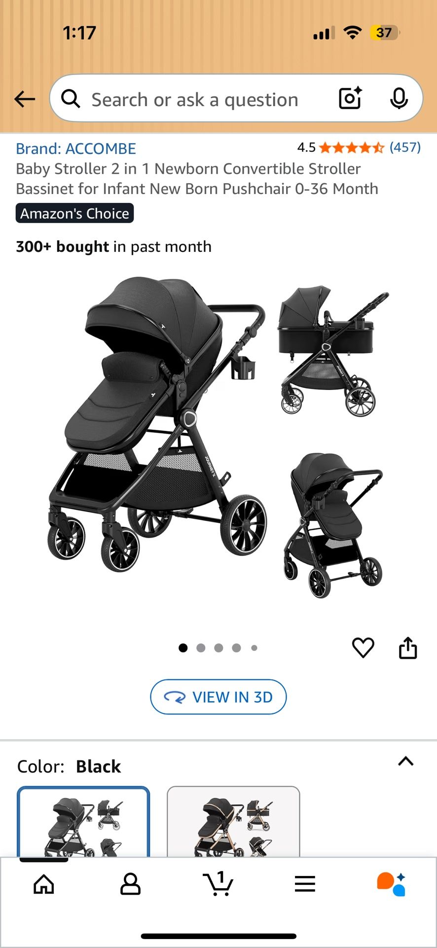 Baby Stroller Bassinet 0-36m