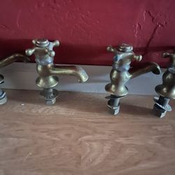 Vintage Solid Brass Faucet Handles