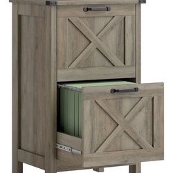 2 Drawer Barn Door Vertical Filling Cabinet 