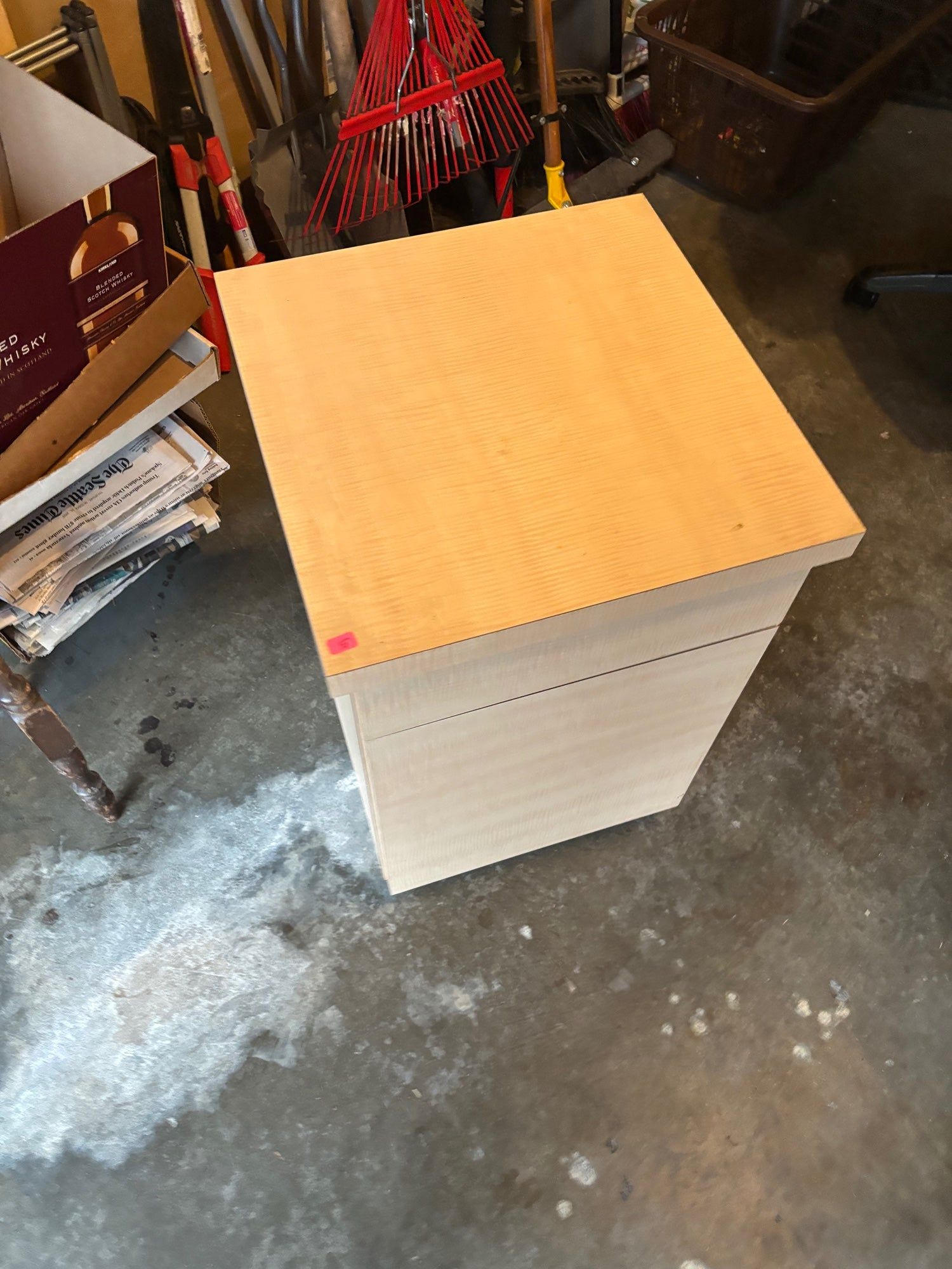 Versatile Light Wood Tone Storage Cabinet