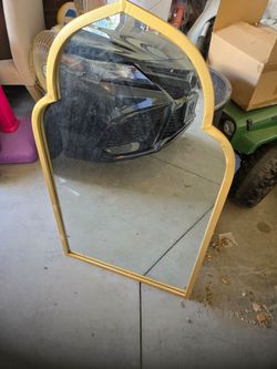Gold trim mirror