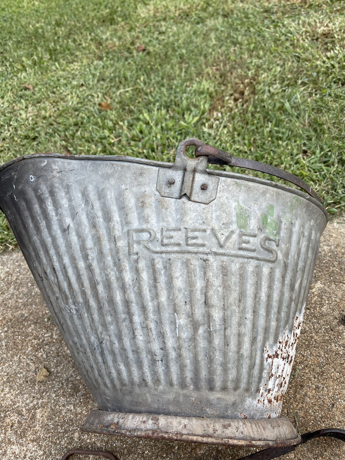 Old Coal Bucket With Tongs
