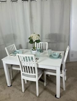 Extendable Kitchen Dining Table With 4 Chairs