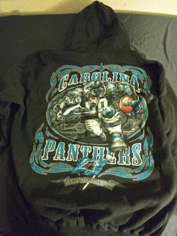 Carolina Panthers Hoodie Pullover Football Fans Hooded Sweatshirt Size Large