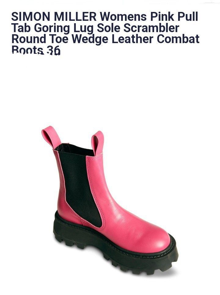 Simon Miller Round Toe Wedge Leather Combat Boots