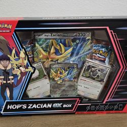 For Sale:
Brand New Still Sealed Pokemon Trading Card Game TCG Hop's Zacian Ex Box