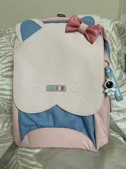 Lisinuo Pink And Blue Kitty Backpack 