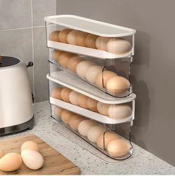 Auto Rolling Fridge Egg Organizer 2 Pack