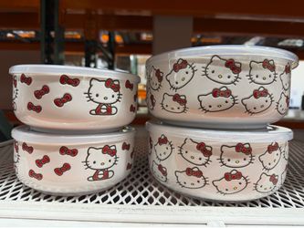 Hello Kitty 8 Piece Ceramic Tupperware Set