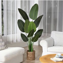 5 Ft Bird Of Paradise Faux Plant With Basket