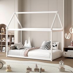 Twin House Bed with Mattress 
